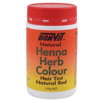 Bonvit Natural Hair Tint Henna Herb Colour (100% Henna) Natural Red 100g